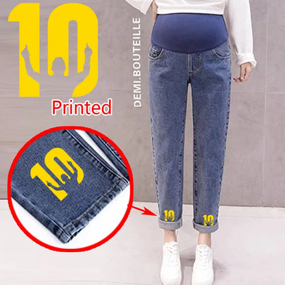 Pregnancy Abdominal Pants Boyfriend Jeans Maternity Pants For Pregnant Women Clothes High Waist Trousers Loose Denim Jeans