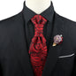 New Men's Premium Paisley Tie Brooch Set Red Black Blue Ajustable Neck Tie Luxury Classic Suit Tuxedo Groom Wedding Accessories