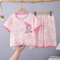 Children's Pajamas Spring And Summer Short Sleeved Shorts Loose And Thin Medium And Large Children's Home Clothing Set