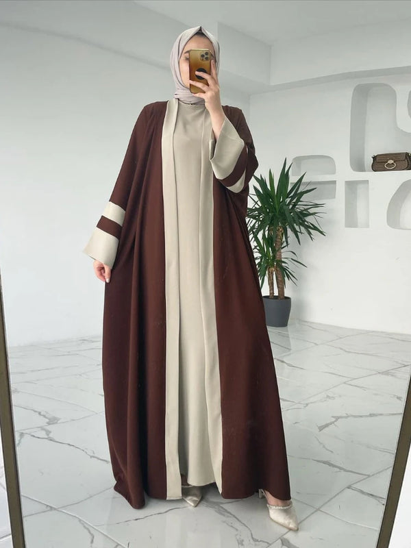 Dress & Abayas for Women 2 Piece Set Ensembles Morocco Ramadan Caftan Abaya Kaftan Dubai Arab Long Robe