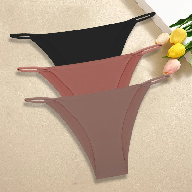 Women Seamless Panties Sexy Low Rise Briefs for Female Mluti Colors Breathable Lingerie Ice Silk No Trace Underwear Soft S-XL