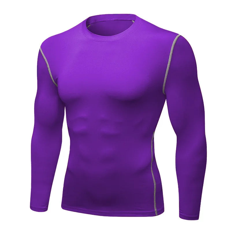 Men's Long-sleeved Thermal Underwear Male Thin Tight Fitting Fast Dry Elastic Fitness Tops Man Autumn Winter Sprots Wear