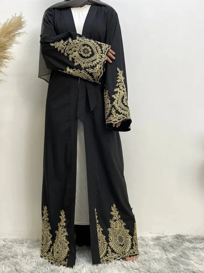 New Abaya Ramadan Women Muslim Embroidered Kimono Dubai Turkish Arab Islamic Clothing