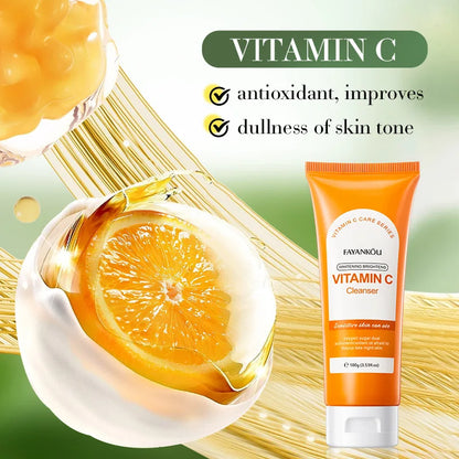 100g Vitamin C Facial Cleanser Face Wash Foam Cleanser Deep Cleansing Moisturizing Brightening Hydrating Skin Care Products