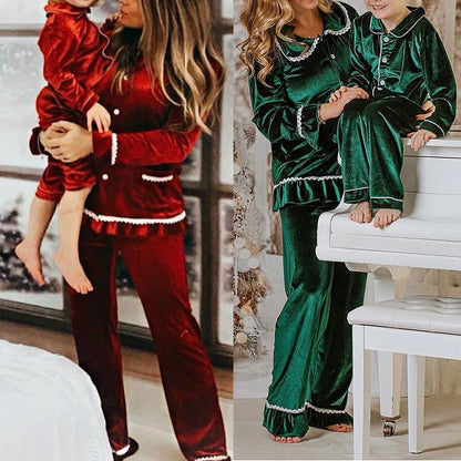 loungewear Family women kids christmas pyjamas boys girls pjs red velvet pajamas toddler children winter designer pijamas