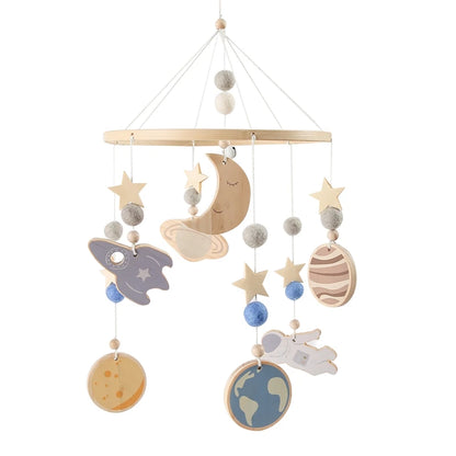 Baby Bed Bell Wood Mobile Toddler Rattles Toys Crib Bell Rattles Boho Style Kids Musical Toys 0-12 Months For Baby Newborn Gifts