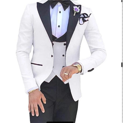 Men 3 Pieces Suits For Men Custom Made Groom Groomsmen Tuxedos Wedding Men Suit Terno Masculino(Jacket+Pant+Vest)