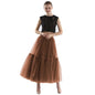 Maxi Long Tulle Skirts for Women Black Gothic Pleated Skirt Casual Party Fairycore Summer Winter Jupe Longue Falda Mujer