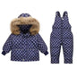 -30 Degree Down Jacket Jumpsuit Winter Overall for Children Clothes Set Baby Boy Parka Real Fur Girl Toddler Thick Warm Snowsuit