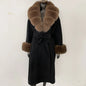 Wool Coat Women New Autumn Winter Real Fox Fur Jacket Female Long Warm Natural Fox Fur Collar Fur Cuffs