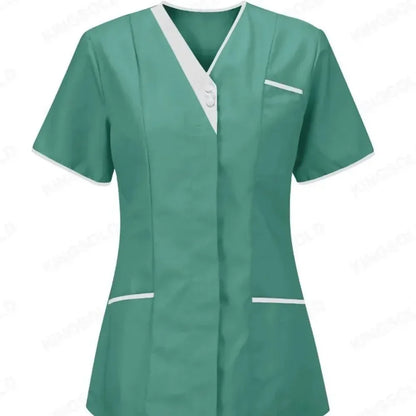 2025 New Hospital Hand Washing Clothes Tops Pure Cotton Skin Friendly Nursing Work Clothes Tops Waiter Uniform Work Clothes