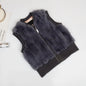 Autumn Winter Fur Vest Ladies Fur Coat Woman Vest Children Short Rex Rabbit Fur Womens Tops And Blouses Boys Girls Parent-child