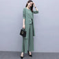 Single/Suit Women's New Long Cardigan Spring Autumn Temperament Slim Light Three-Piece Suit Female 3 PCS Pant Sets Elegant