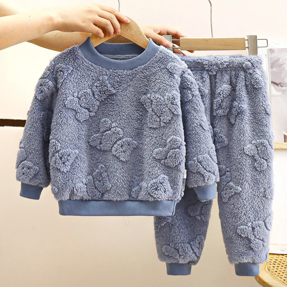 Children's Pajama Set Flannel Warm Sleepwear for Kids Thicken Boys Clothes Sets Girls Pijama Winter Baby Thermal Underwear