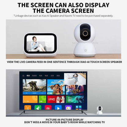 Xiaomi 360° Smart Home Security Camera Mi PTZ 2K Webcam 1296P 3 Megapixel AI Human Detection Night Vision Webcam Work With Miji