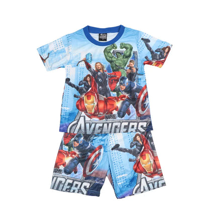 Children Pajamas Set Short Sleeve T Shirt Shorts Superhero Spiderman Costume Pyjamas Kids Boy Girls Pijamas Cartoon Baby Sleepw