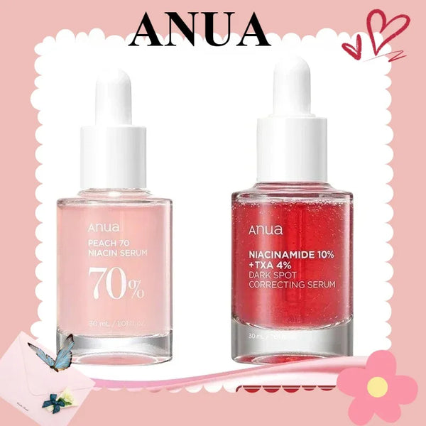 Anua Korean Original Set Peach 70% and Niacinamide 10% + TXA 4% Dark Spot Correcting Serum Hyaluronic Acid Liquid Skincare