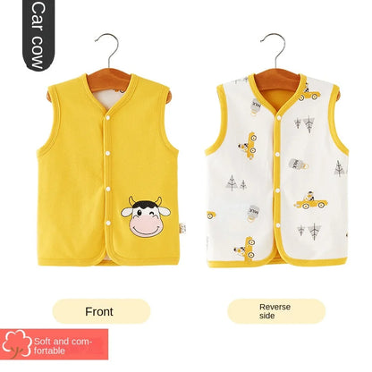 Baby Vest Spring and Autumn Thin Cotton Girls' Sweetheart Waistwear Neonatal Belly Care Boys' Horse Jacket Children's Vest