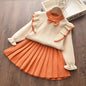 Bear Leader Baby Girl Clothes Set Sweet Outfits Autumn Winter Kids Girls Long Sleeve Knitted Embroidery Sweater + Skirt 2pcs Set