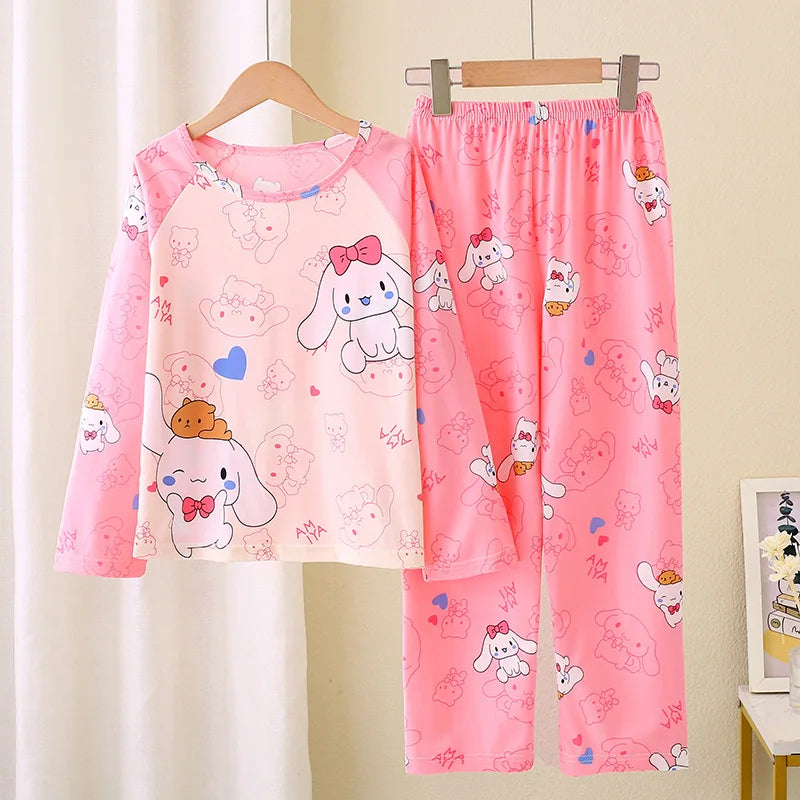 Miniso Winter Autumn Children's Pajamas Set 2025 Cute Anime Cartoon Kids Pijama Boy Girl Sleepwear Long-Sleeved Pants Loungewear