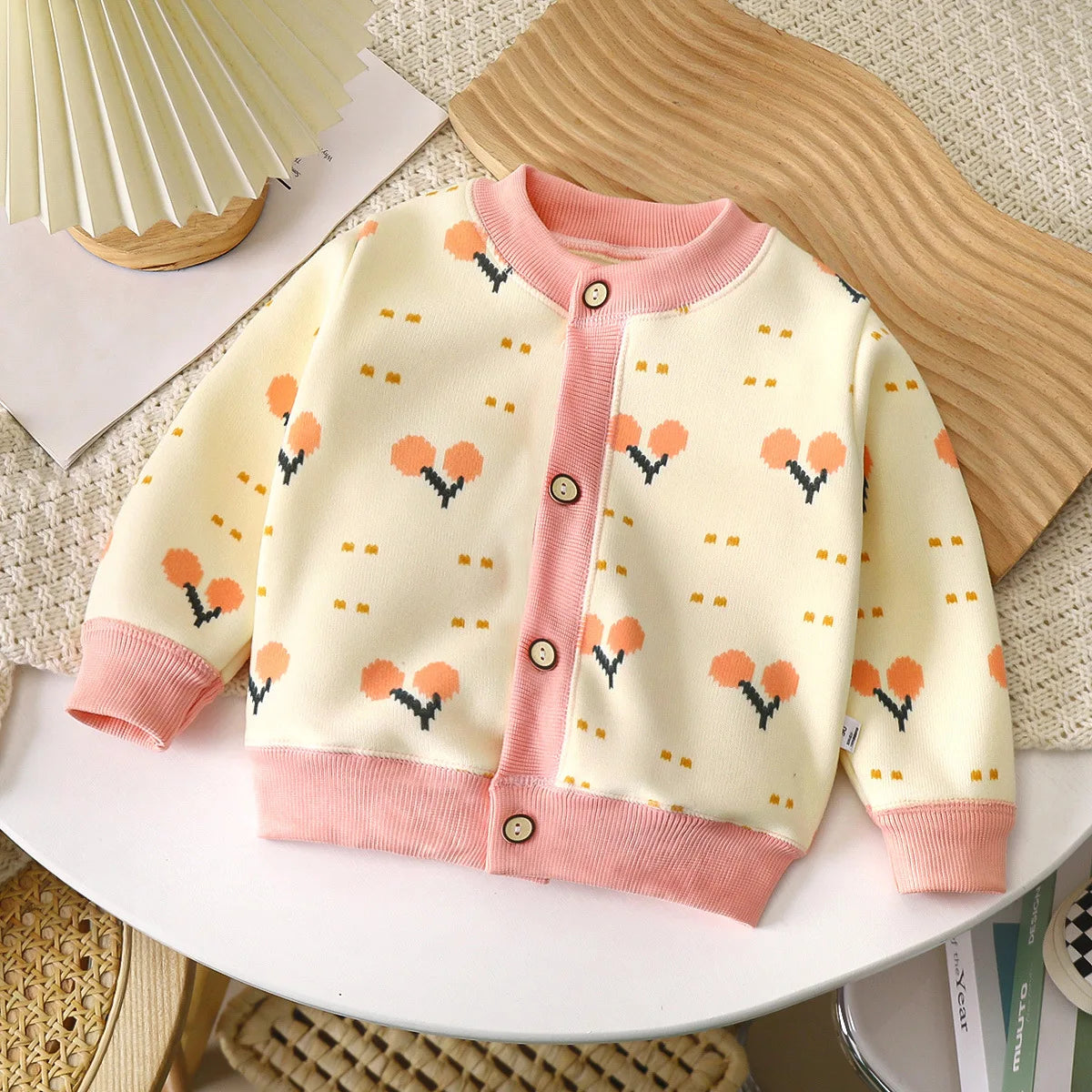 Baby Boys Girls Thicken Knitted Cardigan New 2025 Autumn Winter Kids Cartoon Plaid Warm Knitwear Sweater Coat Casual Clothing