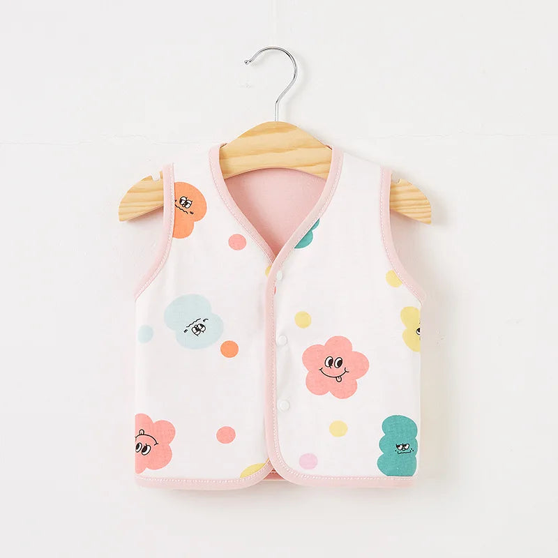 Baby Vest Spring and Autumn Thin Cotton Girls' Sweetheart Waistwear Neonatal Belly Care Boys' Horse Jacket Children's Vest