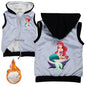 The Little Mermaid Ariel Children Vest Hoodes Sleeveless Jacket Winter Warm Baby Fur Waistcoat Outerwear Kids Girl Boy Clothes