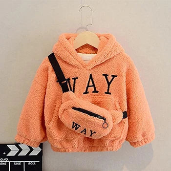 2-9 Year Kids Girls Boys Hoodies Sweatshirt Autumn Winter Warm Fleece Top Fashion Long Sleeve Pullover Sweater Children Clothing