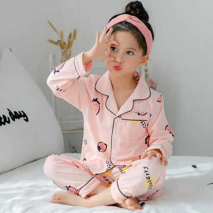 Sping Autumn Baby Girls Clothes Pajamas Sets Boy Pyjamas Kids Homewear Cotton Nightwear Children's Indoor Clothing Pijamas Suit