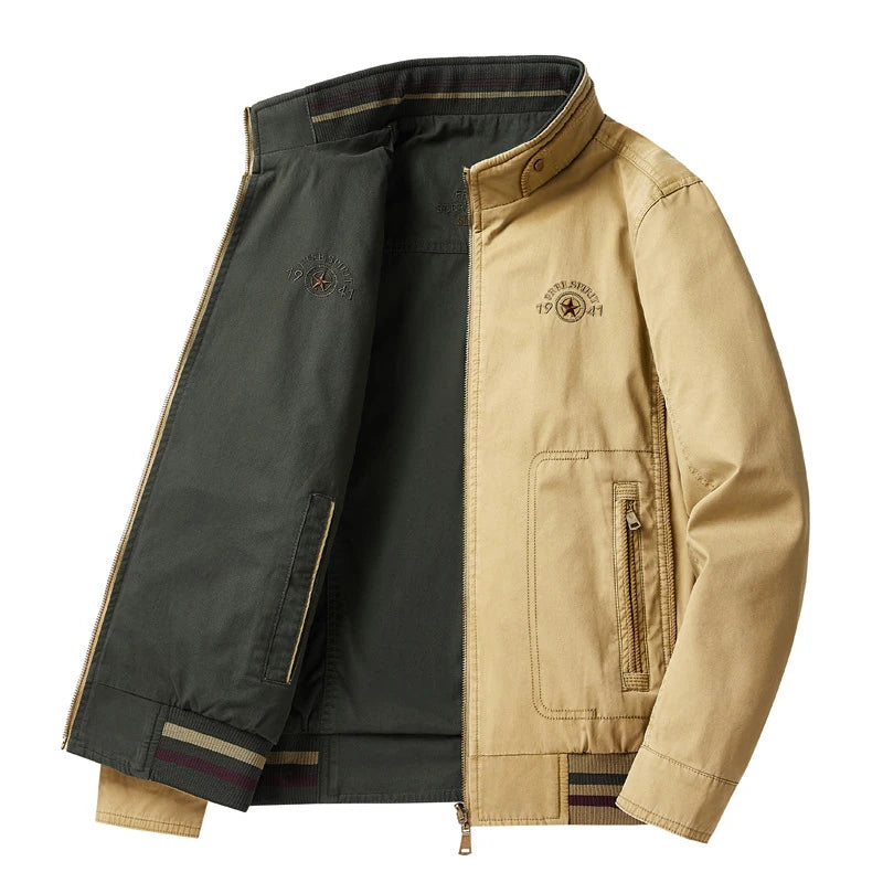 DIMUSI Men's Reversible Military Jacket