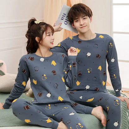 Teens Pijamas Long Sleeve Cotton Pyjamas Kids Clothes Sets Cartoon Big Boy Sleepwear Cute Pajamas For Girls 10 12 14 16 18 Years