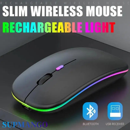 Wireless Mouse RGB Rechargeable Mice Wireless Computer Mause LED Backlit Ergonomic Gaming Mouse For Laptop PC