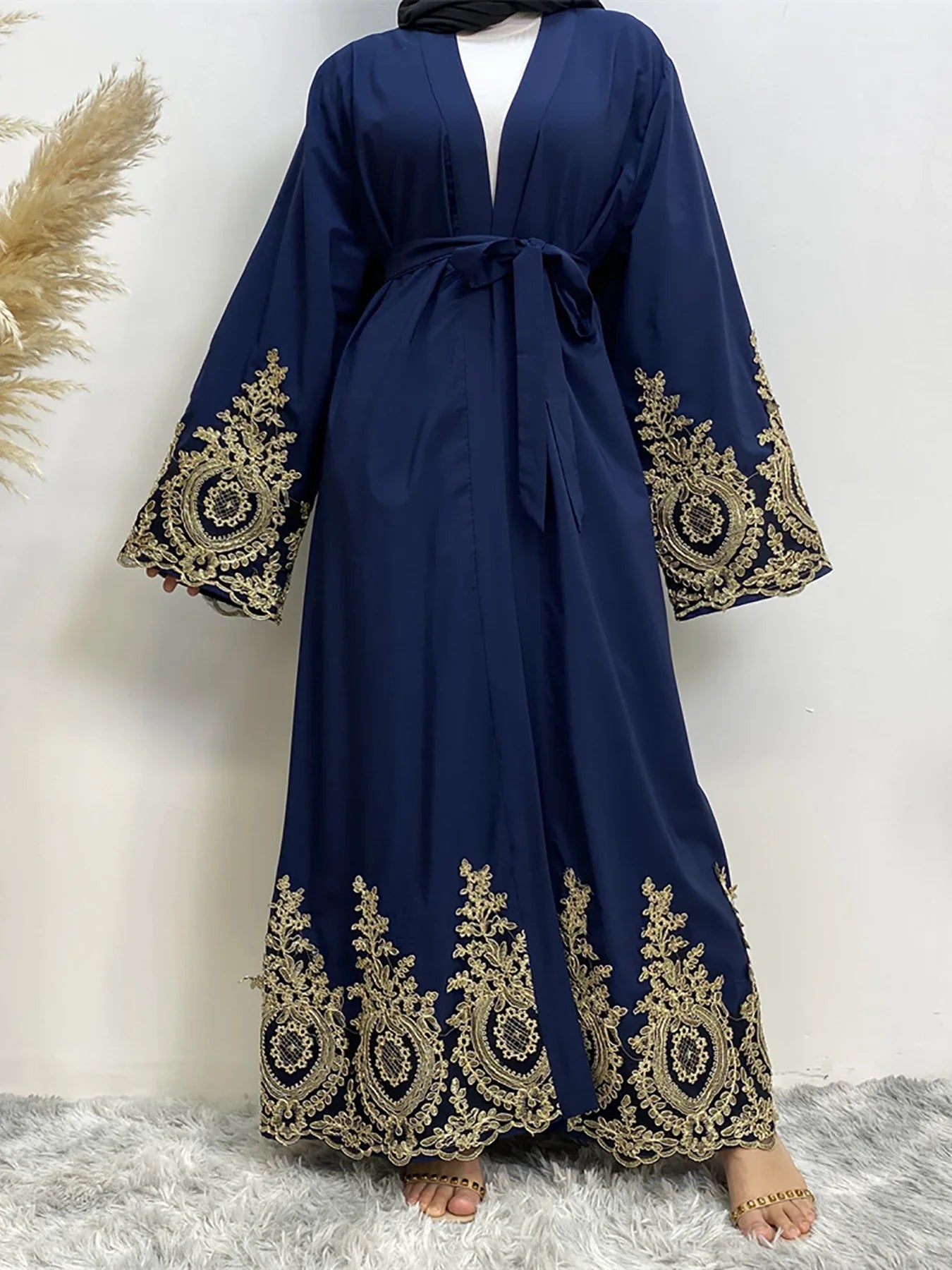 New Abaya Ramadan Women Muslim Embroidered Kimono Dubai Turkish Arab Islamic Clothing