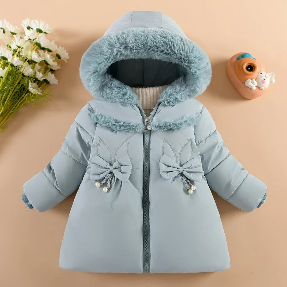 Children's jacket 1 to 6 years old girls plus cashmere thickened foreign style winter coat Little girls fashion  jacket