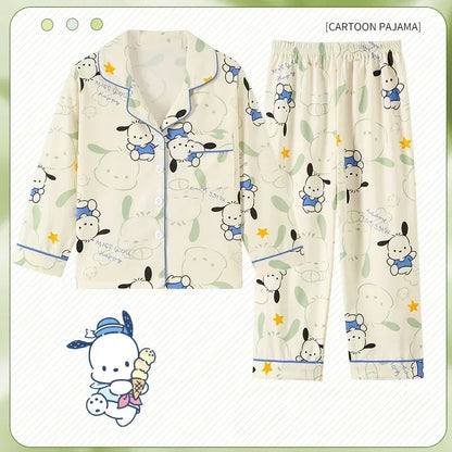 Miniso Autumn Winter Children's Pajamas Set 2025 Cute Anime Cartoon Kids Pijama Boy Girl Sleepwear Long-Sleeved Pants Loungewear