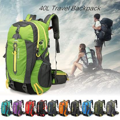 40L Water Resistant Travel Backpack Camping Hiking Laptop Daypack Trekking Climbing Back Bags For Men Women Hiking Supplies