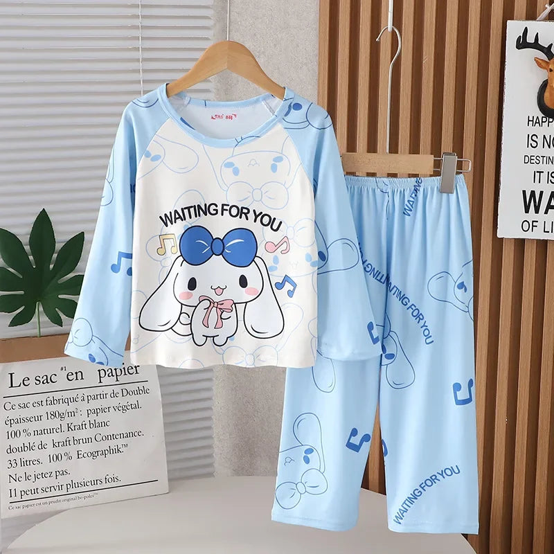 2025 Winter Children Pajama Sets Girl Long Sleeved Pants Pijamas Boys Cartoon Sleepwear Cute Kids Loungewear Korean Home Clothes