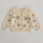 Autumn Winter Korean Style Toddler Baby Girls Sweater Coat Long Sleeved Solid Color Newborn Baby Girls Knitting Cardigan