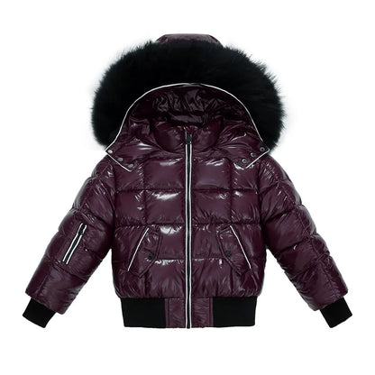 AP 2025 winter kids coat waterproof shine fabric + filling  white duck down girls boys children coats