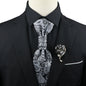 New Men's Premium Paisley Tie Brooch Set Red Black Blue Ajustable Neck Tie Luxury Classic Suit Tuxedo Groom Wedding Accessories