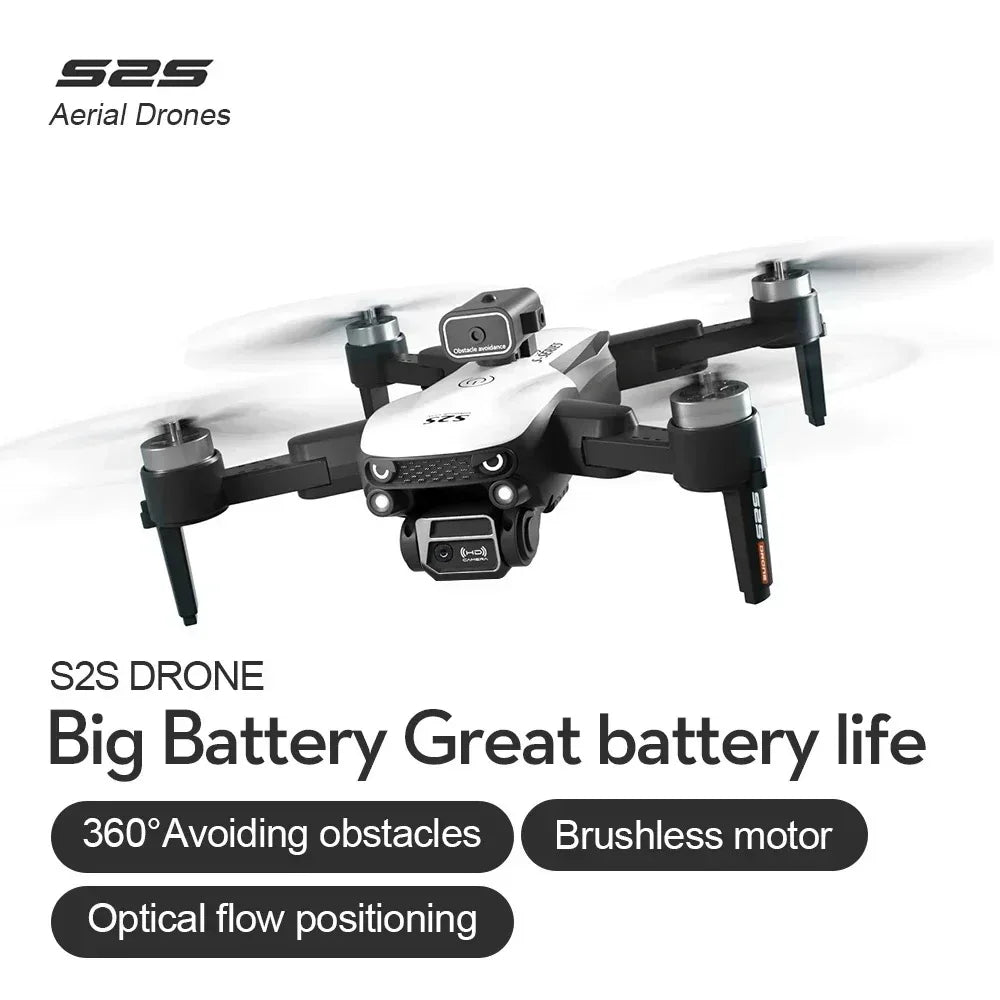 LS-S2S New APP RC Drone 4K Professinal 8K HD Dual Camera 5G WIFI Wide Angle Optical Flow Localization Brushless Motor Quadcopter