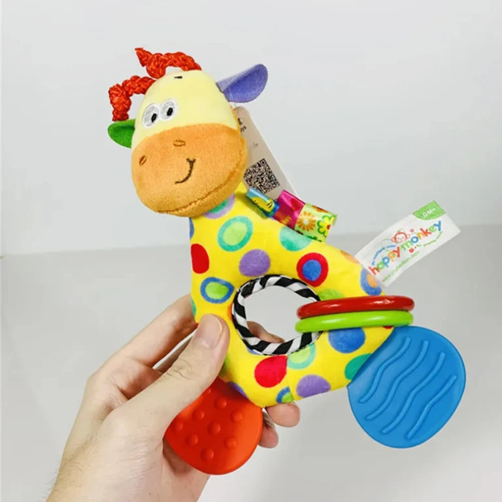 Baby Soft Rattles Animal Giraffe Stuffed Doll Teether Doll Cute Kids Infant Baby Teething Toys For Newborn Sensory Plush Toys (Toy)