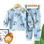 New 2025 Autumn Winter Kids Thicken Warm Pajamas Baby Boys Girls Cartoon Long Sleeve Pyjamas Toddler Sleepwear Clothing Sets