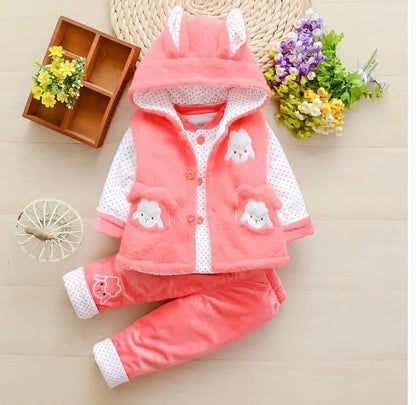 Baby girl's thin cotton three-piece suit