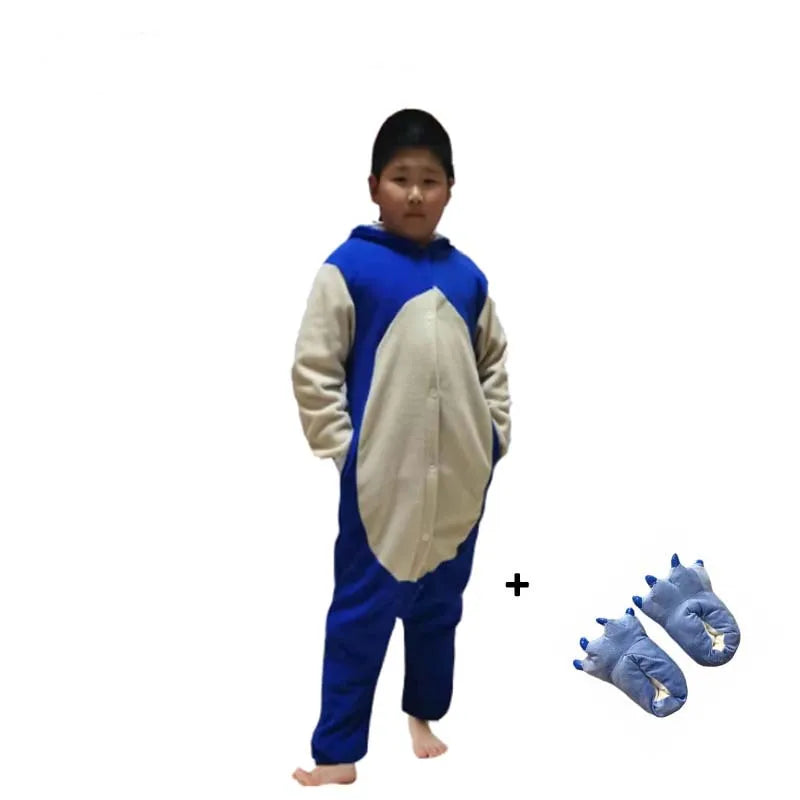 Hedgehog PAJAMASE Kids Blue Women Onesie Adult Fleece Cartoon Cosplay Costumes Family Jumpsuit Birthday Pijama Raccoon Kigurumi