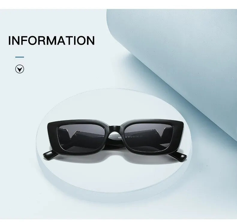 Retro Rectangle Sunglasses Women Brand Designer Vintage Small Frame Sun Glasses Ladies Classic Black Square Oculos De Sol