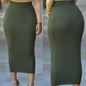 New Muslim Thick Solid Women Skirt Fashion High Waist Stretch Bodycon Slim Long Ladies Elegant Pencil Skirt