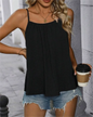 European and American sexy casual ladies top pure color loose pleated sleeveless camisole