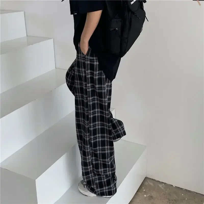 Summer/Winter Plaid Pants Men S-3XL Casual Straight Trousers for Male/Female Harajuku Hip-hop Pants