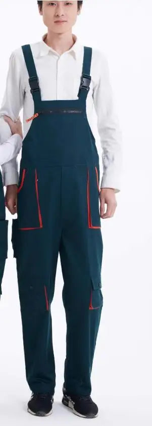 Men Long Sleeve Cargo Overalls Bib Pants Zipper Pockets Rompers Jumpsuit Fashion Labor Casual Coveralls Plus Size S-4xl